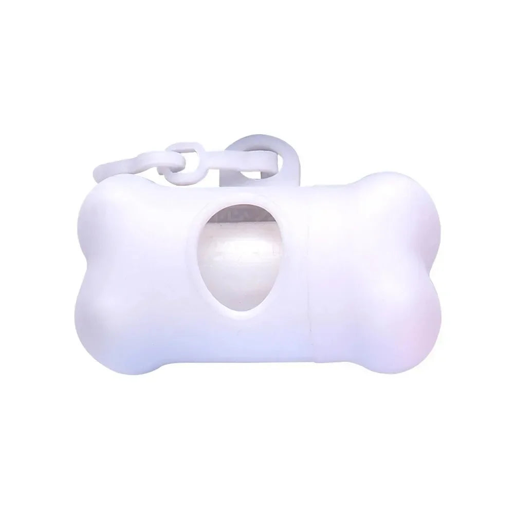 1pc Bone Shaped Bag Dispenser Disposable Pet Dog Waste Bag Holder Plastic Garbage Bag Case Carrier Disposal Poop Bag Dispenser Oasis Select white