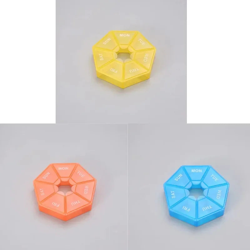 1 2 Week 7 Corners Pill Box Round Boxes One Small Mini Days Portable