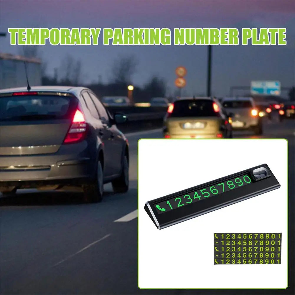 Car Styling Temporary Parking Card Plate Telephone Number Black/white Auto Phone Number Card Card Car Sticker Luminous Oasis Select