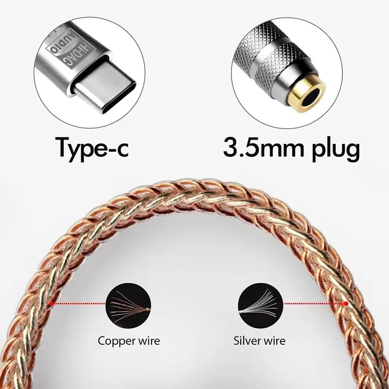 USB Type C to 3.5mm Earphone Adapter ALC5686 CX31993 HiFi DAC USB C To 3.5mm Jack Headphone Audio AUX Cable For Xiaomi Huawei Oasis Select