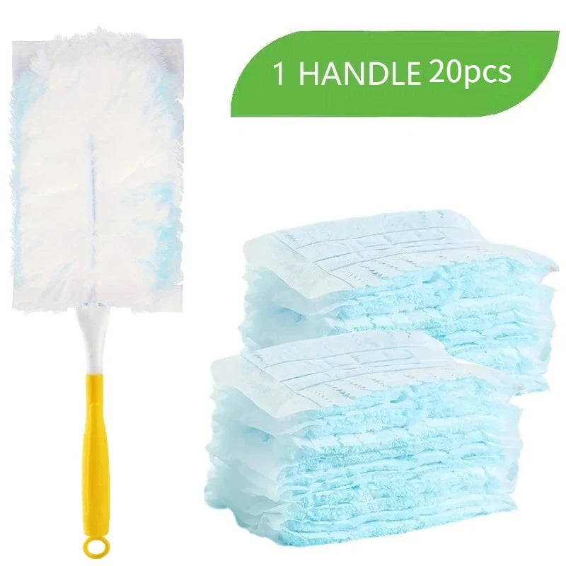 21pcs Cleaning Brush Set, Includes Handle + Washable Cleaning Pads, Equipped with Replaceable Brush Heads for Dust Removal Oasis Select 1 handle 20PCS