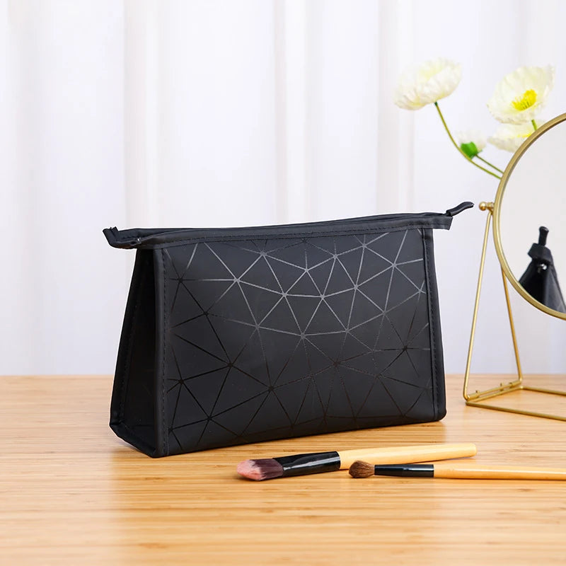 Geometric Cosmetic Bag – Portable Travel Makeup Organizer Travel Cosmetic Bag Oasis Select