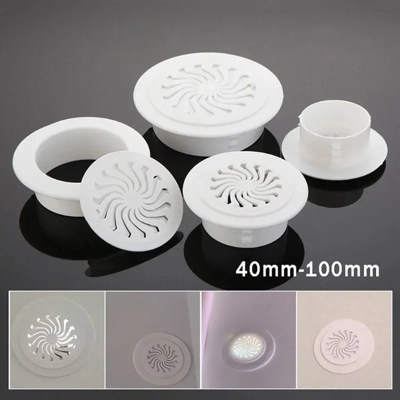1pc Plastic Cover For Air Conditioning Holes Openings With Shutters Ventilation Grille Wall Hole Decoration 40-100mm Oasis Select