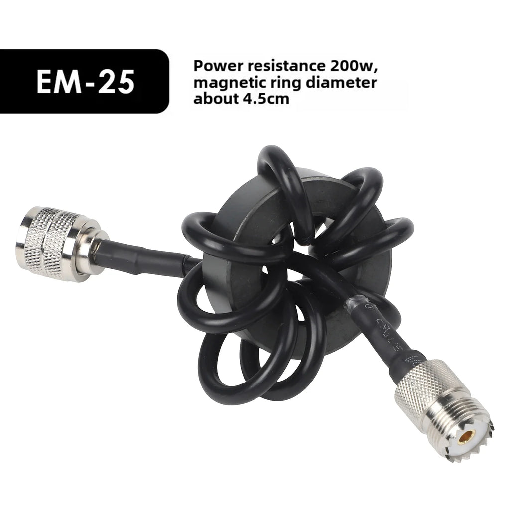 1.8–30MHz HF Shortwave Choke Coil Magnetic Ring | M Male Female HF Choke Coil Oasis Select EM-25