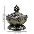 Vintage Copper Lotus Incense Burner Eight Treasures Zinc Alloy Aromatherapy Burner Sandalwood Incense Stove Oasis Select Qinggu
