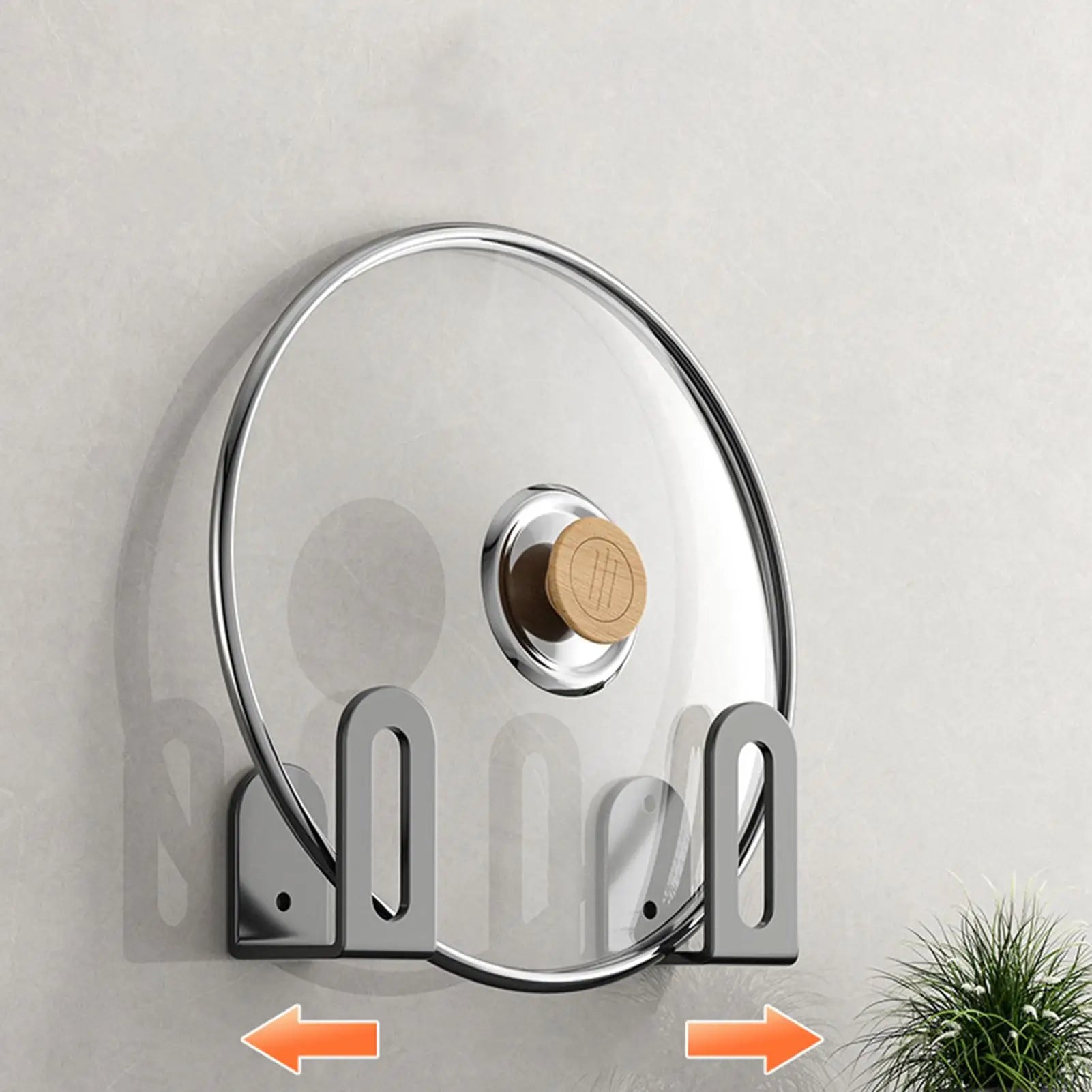 Pot Lid Organizer Wall Mount Pot Lid Hanger Adhesive Rack Organizer Space Saving Storage for Kitchen Bathroom Laundry Room Home Oasis Select