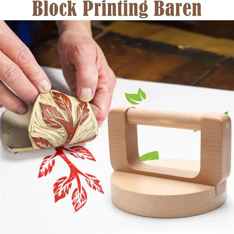 LIKE WISH 2 Pcs Block Printing Baren,Windspeed Wood Baren Printmaking Tool Supplies For Printing, Crafting, Scrapbooking,Linocut Oasis Select