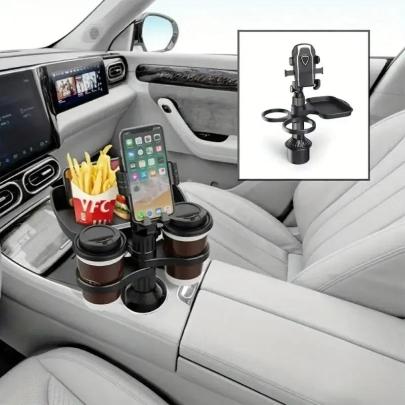 3-in-1 Detachable Car Cup Holder Tray-Expandable Food Table With 360° Rotating Design,Sturdy Base For Long Road Trips Table Tray Oasis Select