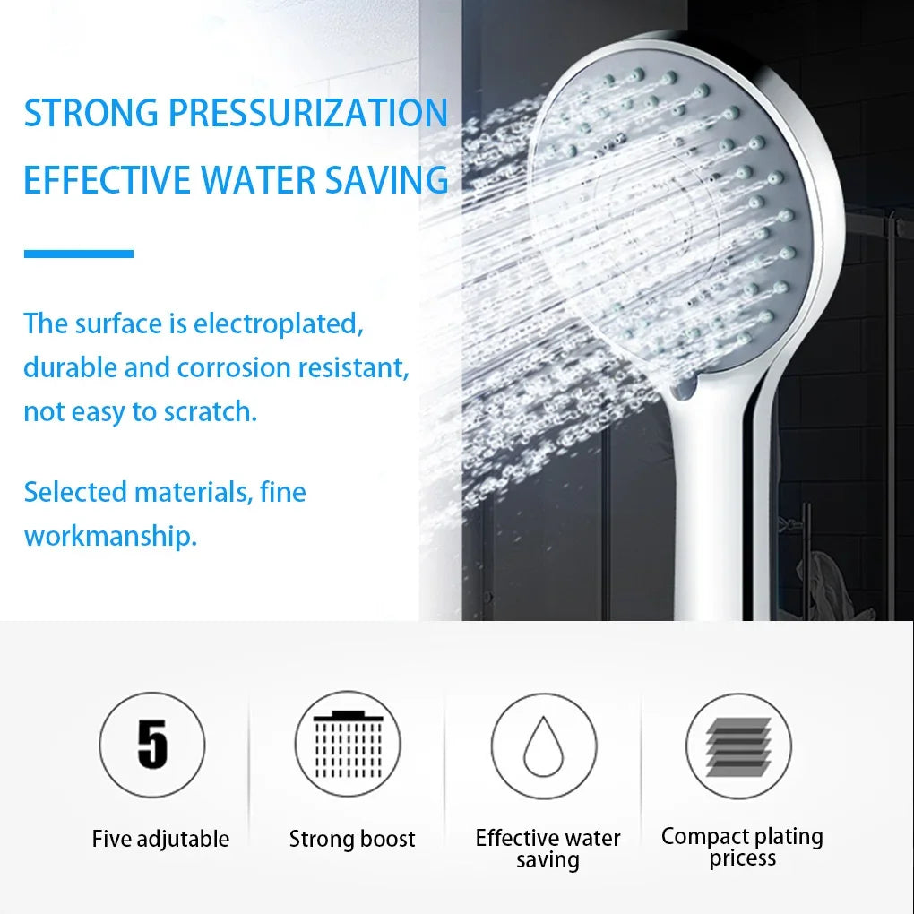 Bathroom Sprayer Shower Jetting Shower Head Water Saving Handheld Adjustable 5 Modes SPA Shower Bath Head Bathroom Accessories Oasis Select