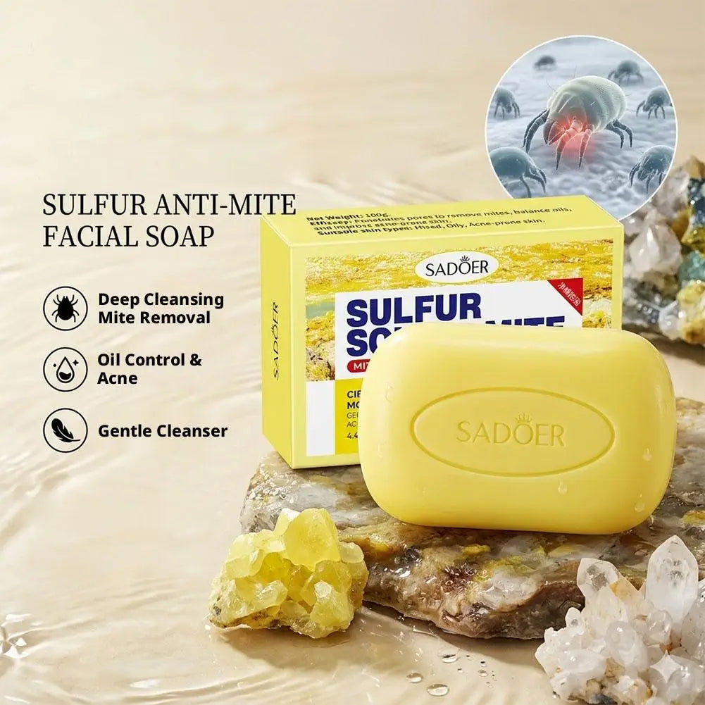 SADOER Sulfur Facial & Body Soap – Oil Control & Clear Skin Facial Cleansing Soap Oasis Select