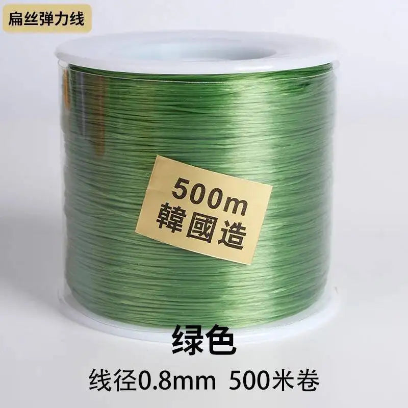 500M 0.8mm Flat Crystal Elastic Thread Bracelet String Leather Band Rope Wearing Bracelet Elastic Thread Buddha Bead Thread Oasis Select 10 0.8mm 500m