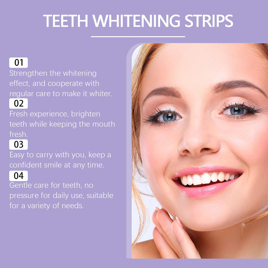 Purple Teeth Whitening Strips Bleaching Stains Remove Oral Whitening Supplies Tooth Stickers Remove Stains Care Stripes Oasis Select
