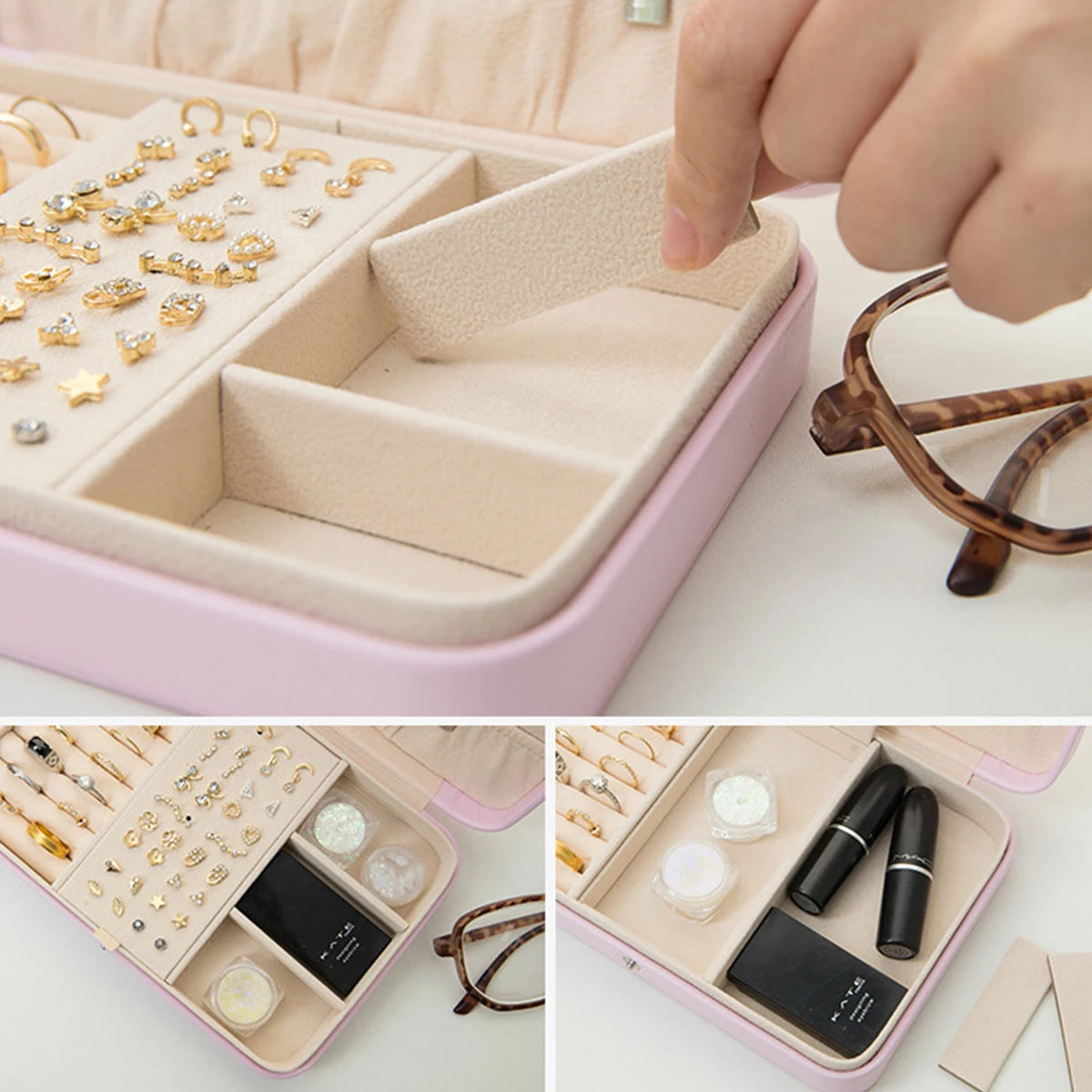 Double Layer Jewelry Jewelry Ring Necklace Storage Box Jewelry Box Oasis Select