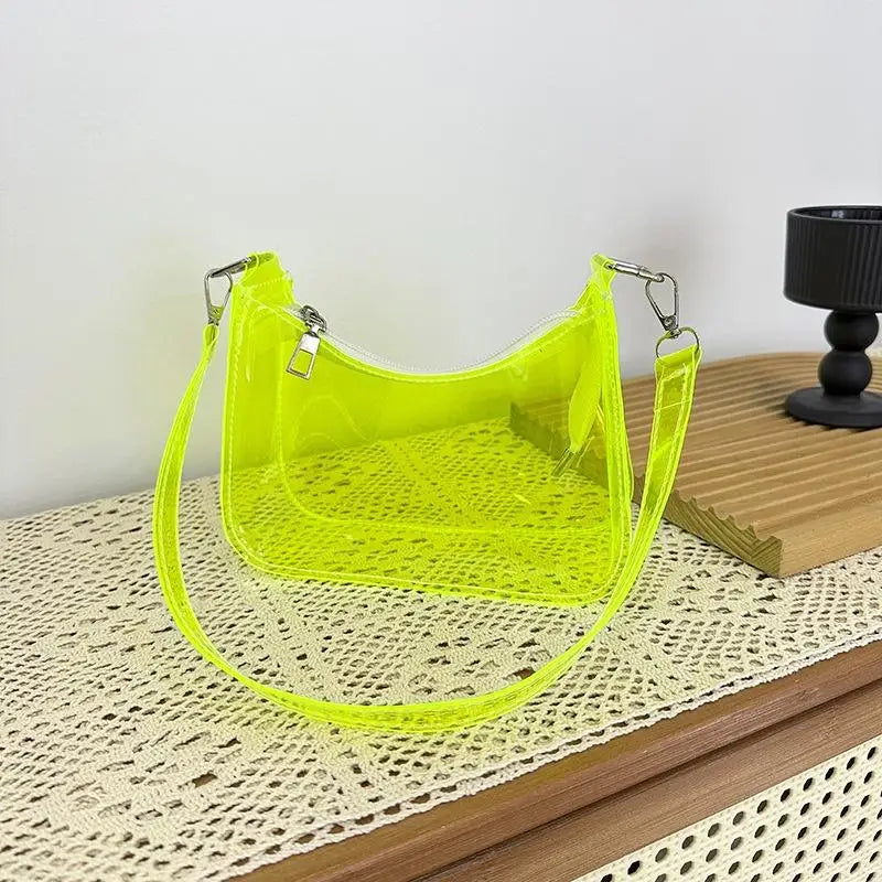 Clear Jelly Shoulder Bag – Y2K Small Underarm Purse