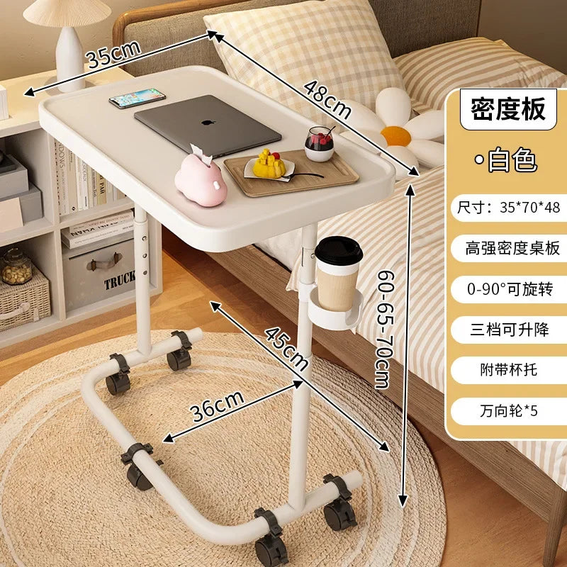 Multi-functional Movable lifting bedside table, home sofa side few, notebook computer table, folding small table, desk Oasis Select MY-White-B