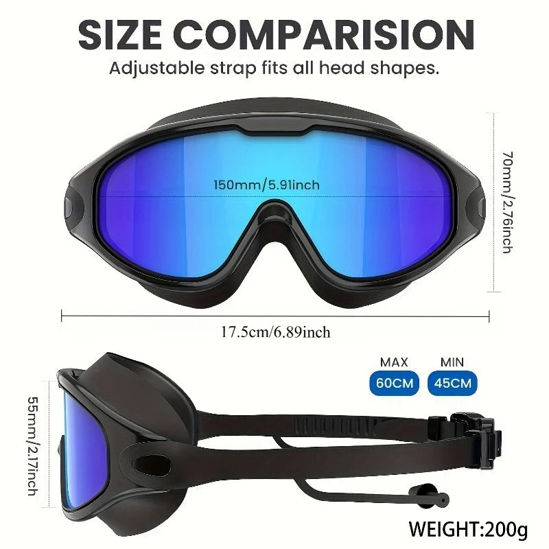 Three-piece design, adult lightweight swimming goggles, non-porous and leak-proof with adjustable headband Oasis Select