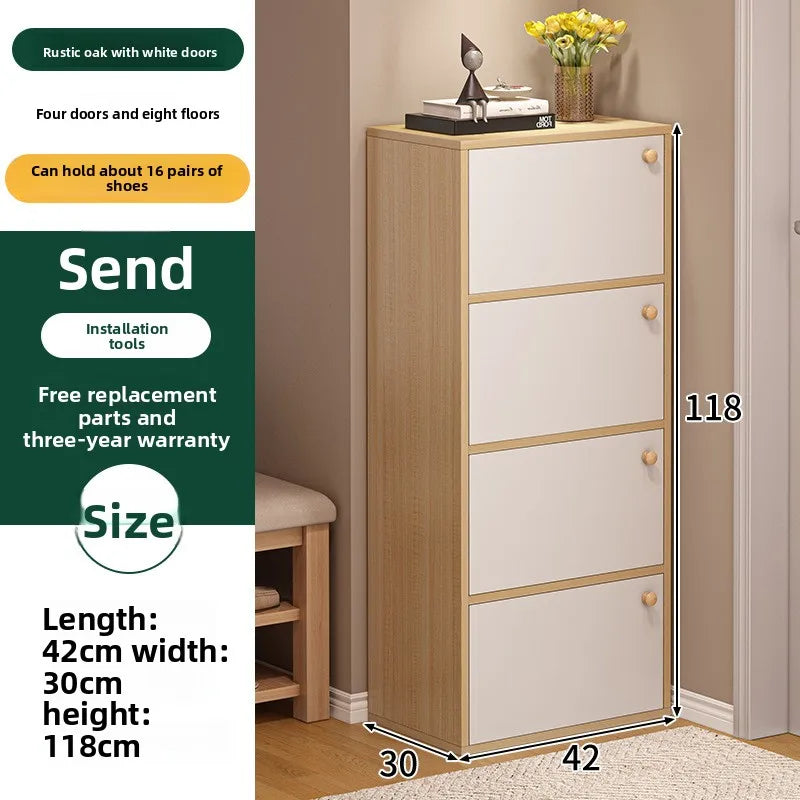 Shoe rack narrow vertical dustproof large capacity storage locker small apartment multi-layer shoe cabinet Oasis Select