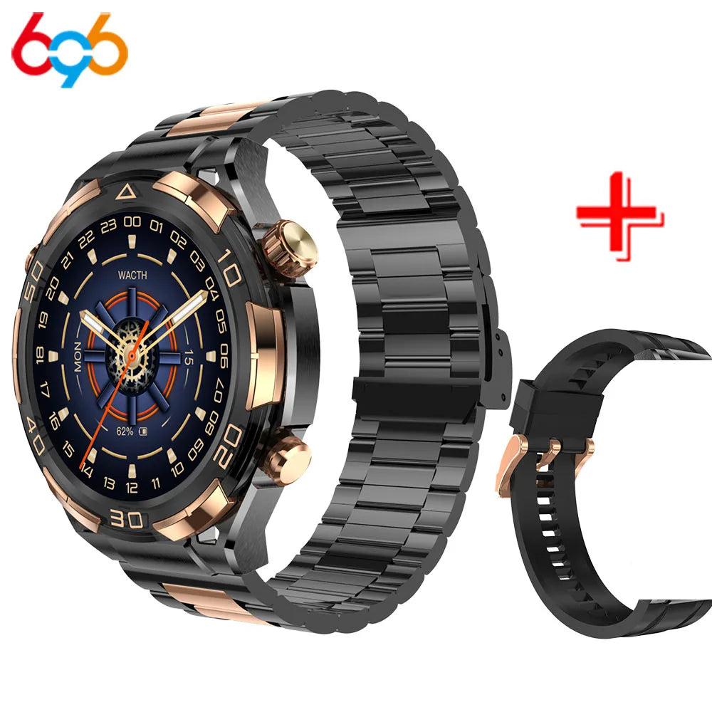 Waterproof Smartwatch Blue Tooth Call AMOLED Positioning Sleep Health Monitor Exercise Smart Watches For Men NFC Voice Assistant Oasis Select BKBKS