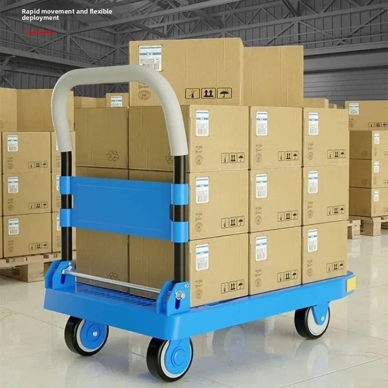 Multi-functional Flat truck four-wheel silent wheel thickened trolley hollow trolley, super lightweight Oasis Select