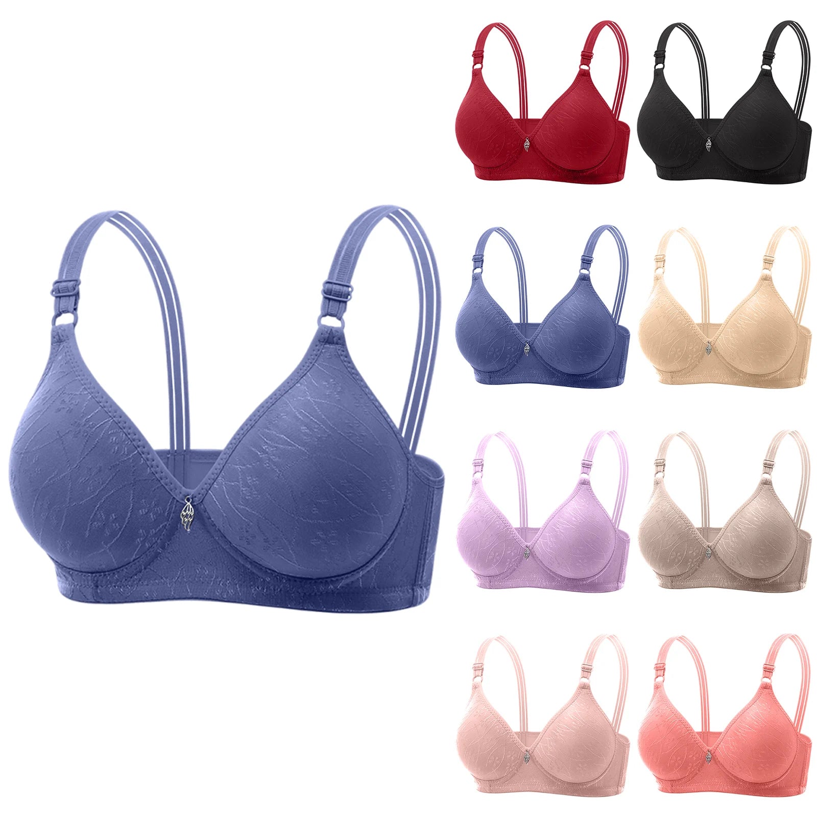 Traditional Style Women's Bra with Bamboo Charcoal Inner Cup Thin Molded Cup for Middle-Aged And Elderly Comfortable Underwear Oasis Select