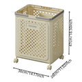 Multipurpose Yoga Mat Storage Basket/Collapsible Plastic Laundry Baskets with Wheels,Yoga Mat Storage Basket Bin and Laundry Bin Oasis Select Cream wheels L
