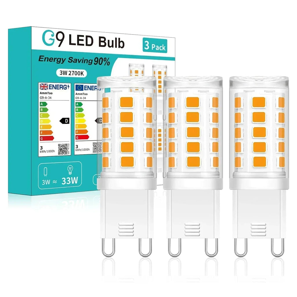 3-Pack G9 LED Bulb 3W 220V Warm White – Halogen Replacement G9 LED Bulb Oasis Select 3pcs G9 warm white