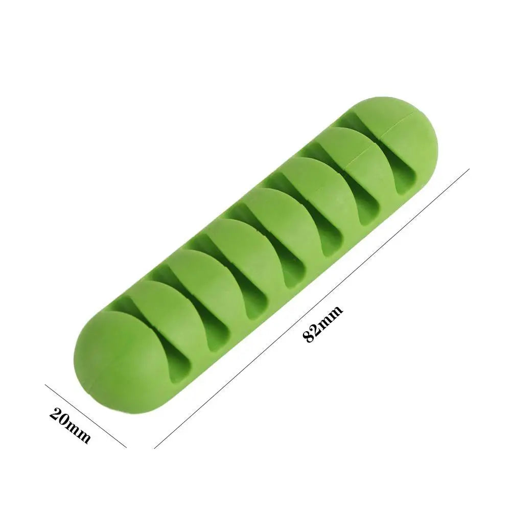 7 Holes USB Cable Organizer Cable Clamp Wire Winder Headphone Earphone Holder Cord Silicone Clip Phone Line Desktop Management Oasis Select