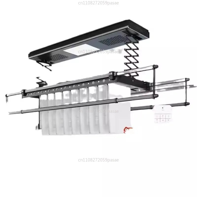 Electric Telescopic Clothes Dryer – Smart Remote 4-Pole Hanger