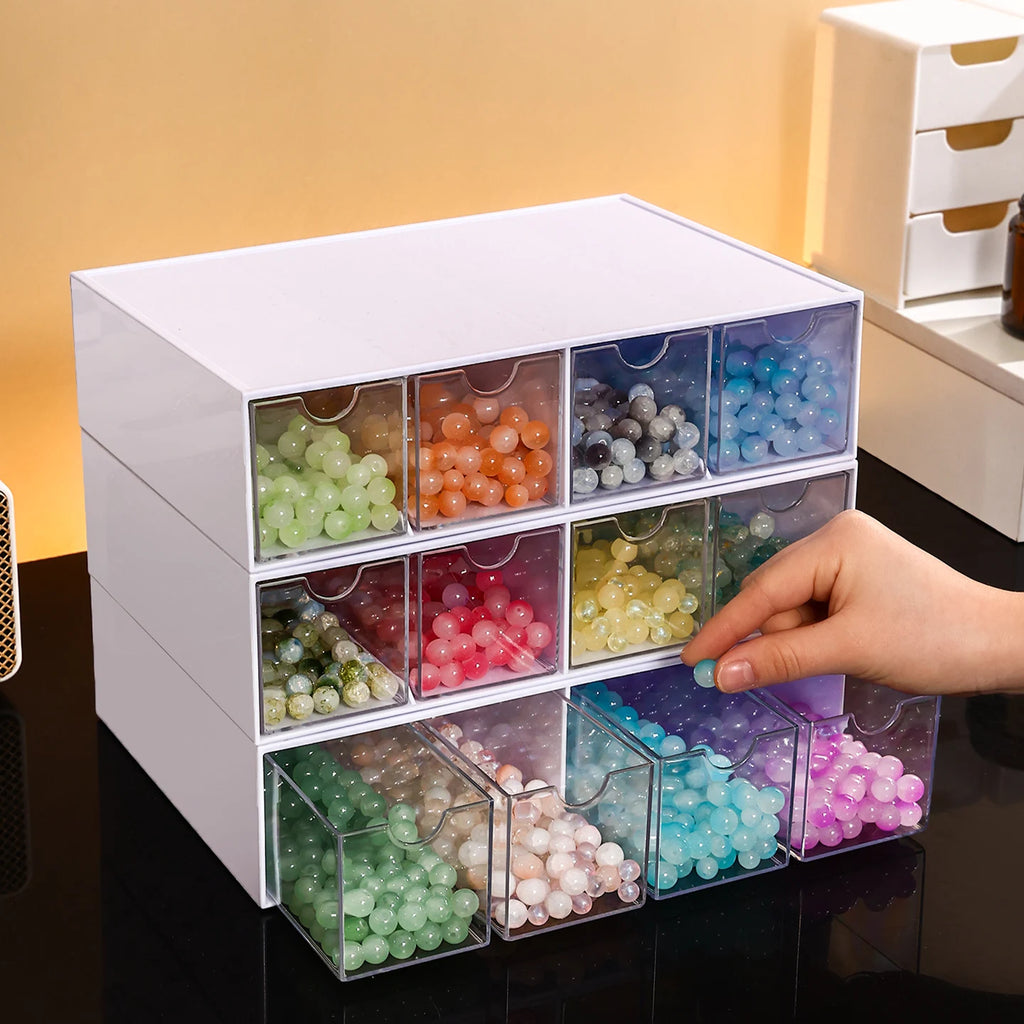 1pc Desktop 1-Layer 4-Panel Bracelet Organizer Suitable for Jewelry, Hair Accessories, Drawer Style Storage Box, Durable Plastic Oasis Select