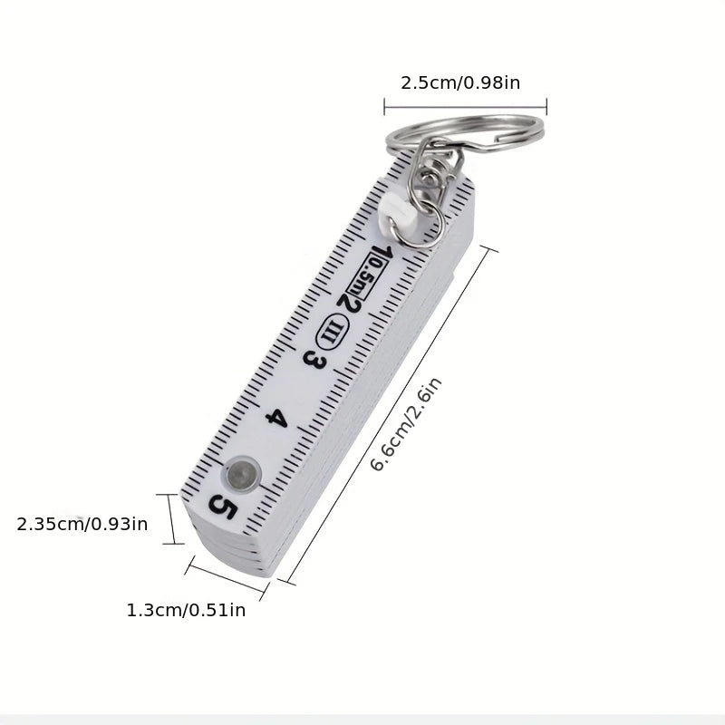 1PC Multifunctional ABS Plastic Folding Ruler,10 Folding with Keychain, Compact and Convenient To Carry, Student Measuring Ruler Oasis Select