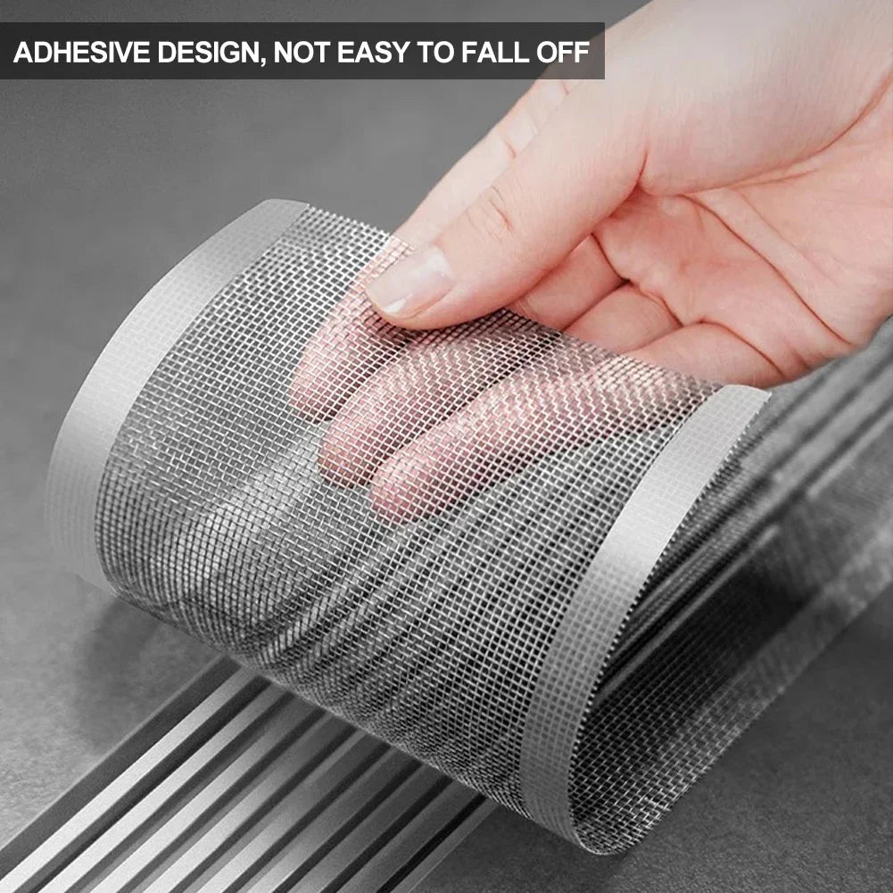 10/5m Cuttable Shower Drain Hair Catcher Self-Adhesive Floor Drain Stickers Disposable Mesh Bathroom Kitchen Sink Hair Filter Oasis Select