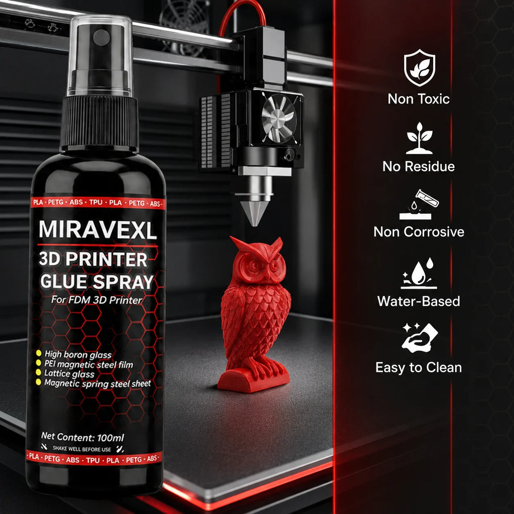 3D Printer Glue Spray&Scraper Set – Quick-Drying, Strong Adhesion Surface Spray with 3D Printing Scraper Tool for FDM/SLA Prints Oasis Select