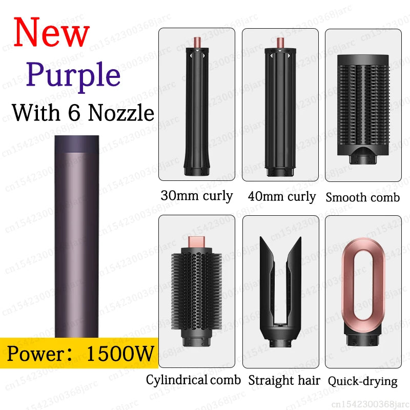 SenCiciMen X9 Multi Hair Styler Curling Iron Hair Hot Air Brush Curling Barrel Hair Dryer Salon Professional Curly Hair Styler Oasis Select New 6 in 1 Purple China Mainland EU