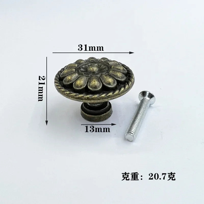 Antique Style Pull Handles Bronze Tone Retro Alloy Kitchen Drawer Cabinet Door Knobs Furniture Hardware Fittings