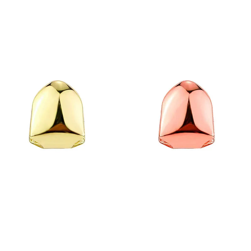 1/2/3/4pcs Fashion Gold Color Small Single Tooth Cap Grills Hip Hop Style Teeth Grill Golden Dental Braces Teeth Makeup Tools Oasis Select 2pcs mix 2