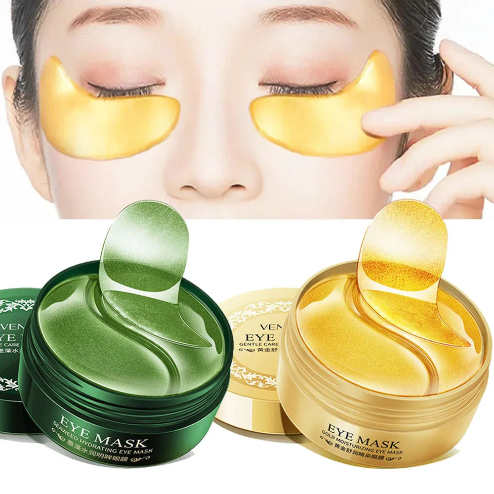 BIOAOUA 24K Gold Collagen Eye Masks 120pc – Dark Circles & Bags Collagen Eye Patches Oasis Select
