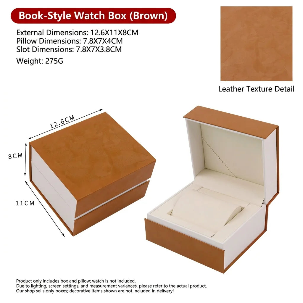 PU Leather Watch & Jewelry Organizer Box | Multi-Compartment