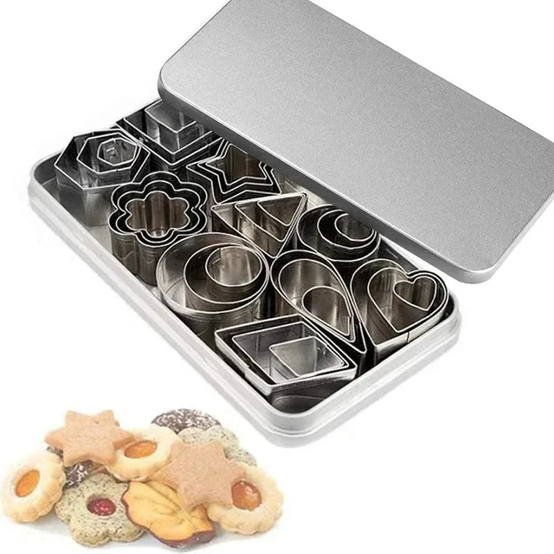 Stainless Steel Mini Cookie Mold Heart Pentagram Water Drop Cookie Cake Sugar Flipping and Fruit Cutting Artifact Oasis Select