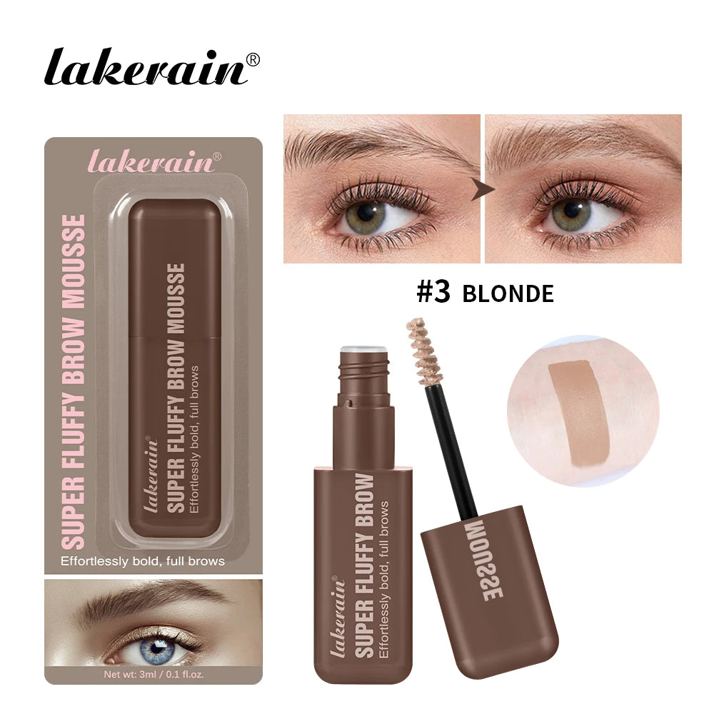 Superfluff Volumizing Brow Mousse Eyebrow Gel Thick Eyebrows Tint Tinted Brow Gel Multiple Color Long-Lasting Waterproof Makeup Oasis Select 3BLONDE