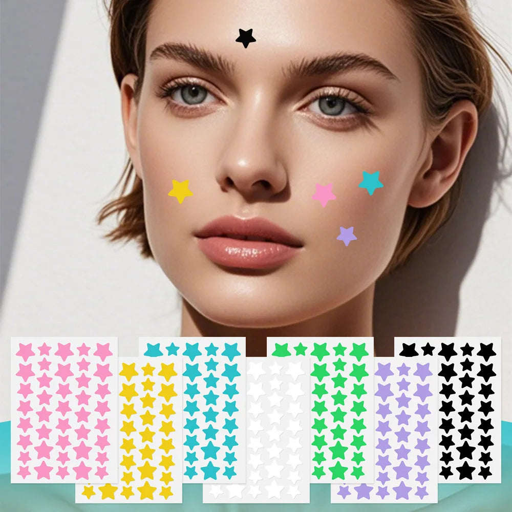 40pcs/120pcs Colorful PE Pimple Patches Cute Star Shaped Pimple Cover Sticker Invisible Pimple Cover Removal Pimple Patch Oasis Select