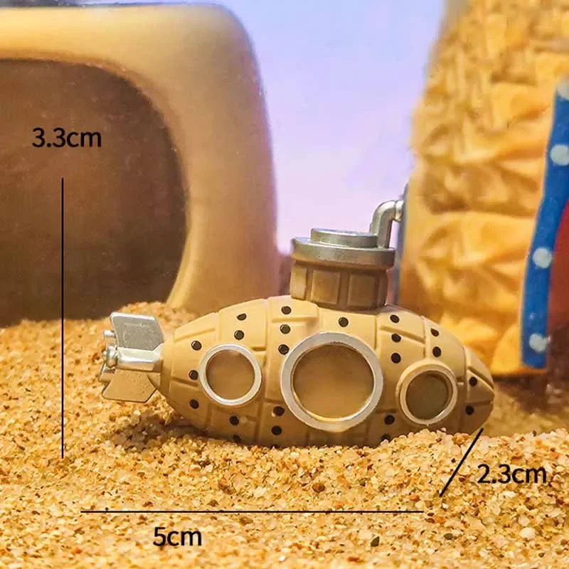Resin Submarine Ornaments Aquarium Fish Tank Decoration Fish Shrimp Shelter Cave Landscaping Accessories for Aquarium Fish Tank Oasis Select Bronze mini