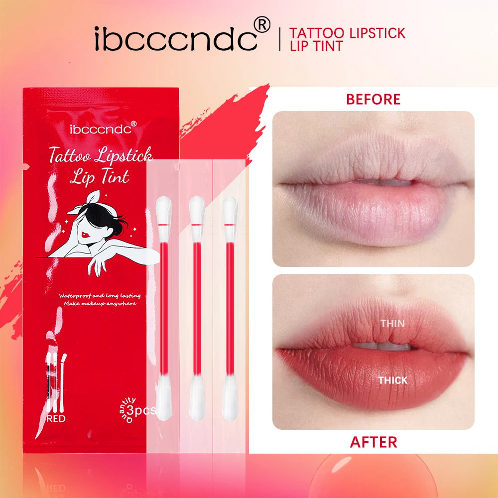 New Cotton Swab Lip Gloss Tattoo Lipstick Velvety Waterproof Matte Lip Gloss Portable Lip gloss Women Use Of Vacation Tourism Oasis Select