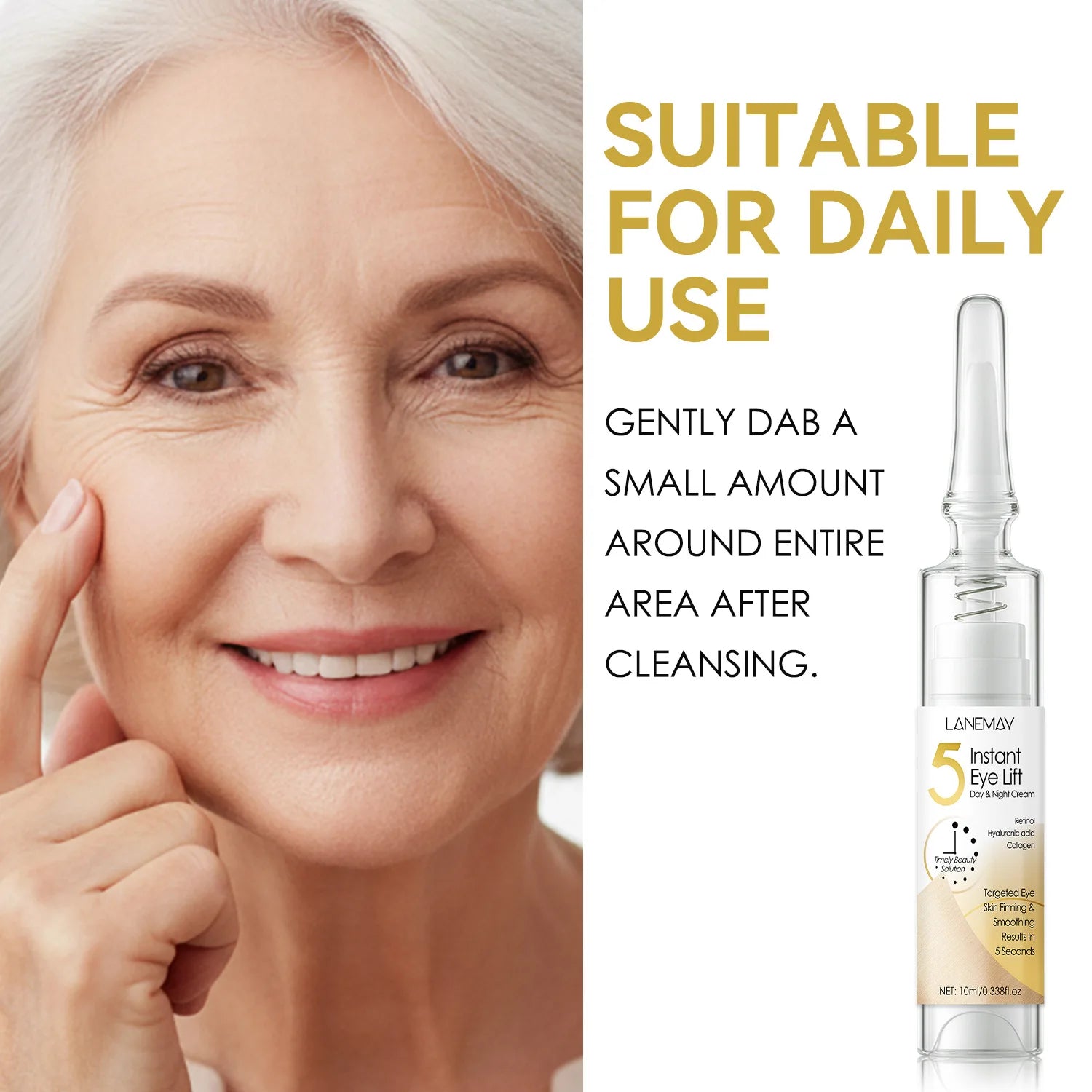 Lanemay Retinol Instant Lift Eye Cream – Firm & Brighten 10ml