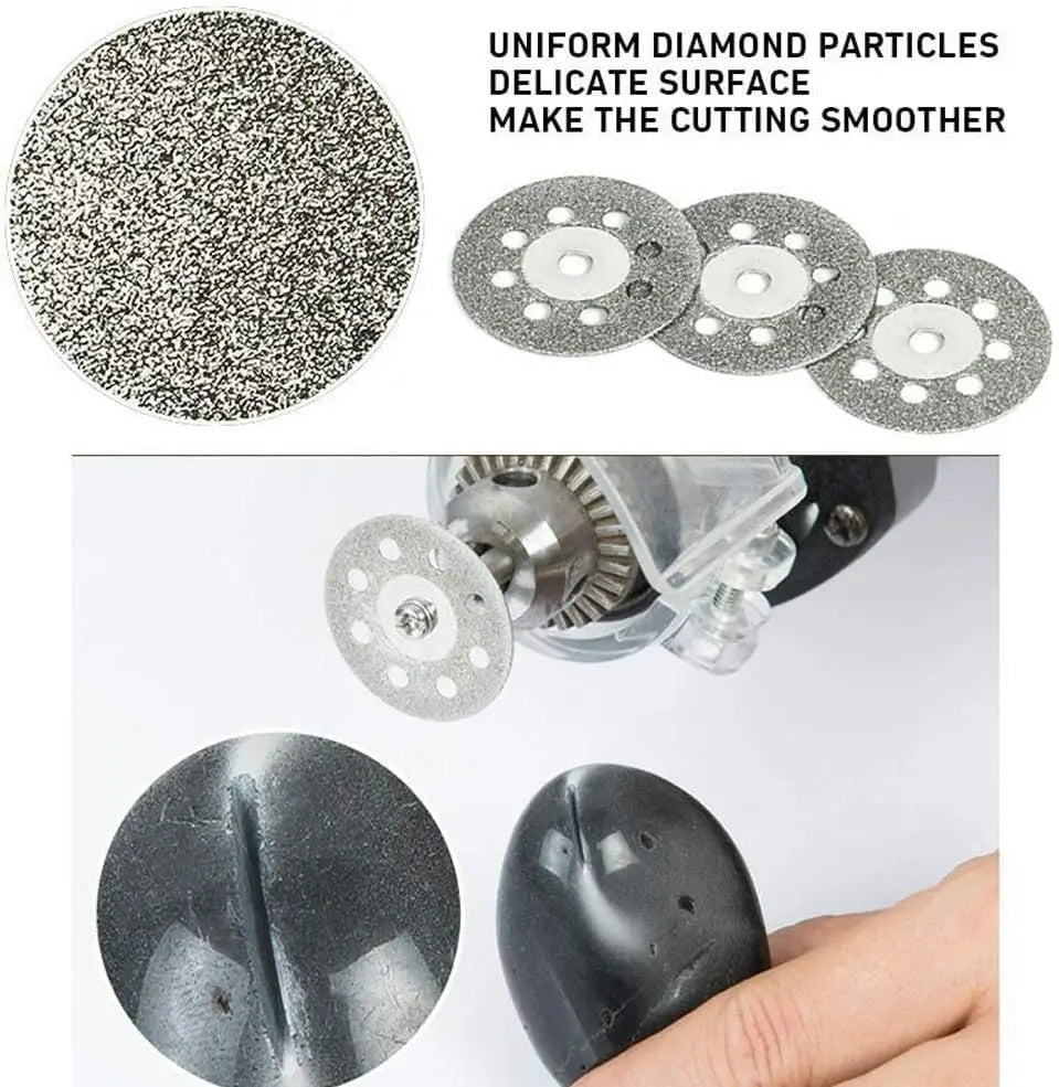 10/30 pcs of 22mm diamond cutting discs with grinding wheel shafts, for cutting plastic wood and metal,for electric rotary tools Oasis Select