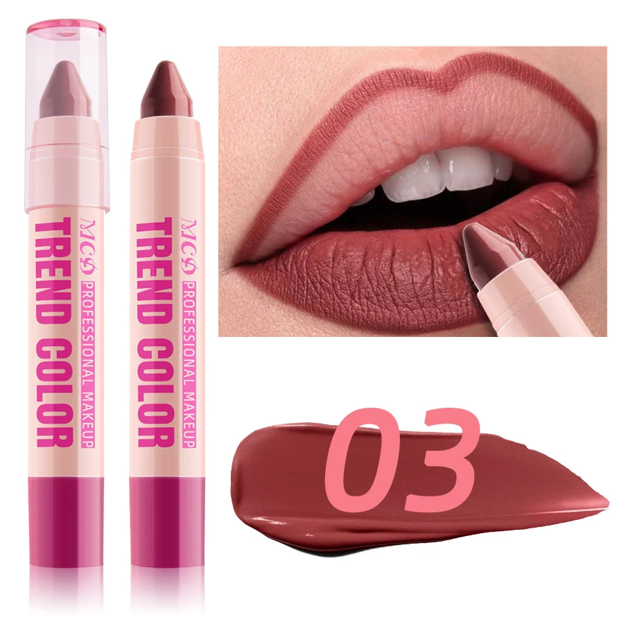 MCD 12-Color Waterproof Lip Liner Pen – Matte & Hydrating
