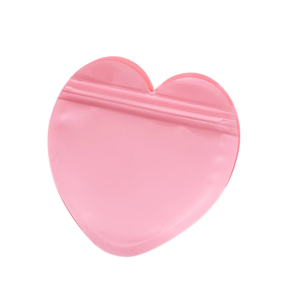 20pcs Heart Candy Plastic Bag For Wedding Birthday Party DIY Display Necklace Bracelet Gifts Packaging Pouch Small Businesses Oasis Select Pink 10x8.5cm