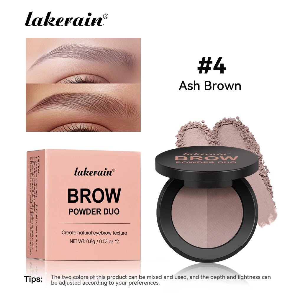 Brow Powder Duo Two-color Eyebrow Powder Design Long-Lasting Natural 3-Dimensional Eyebrow Shape Makeup Fine Powder Cosmetic Oasis Select Ash brown