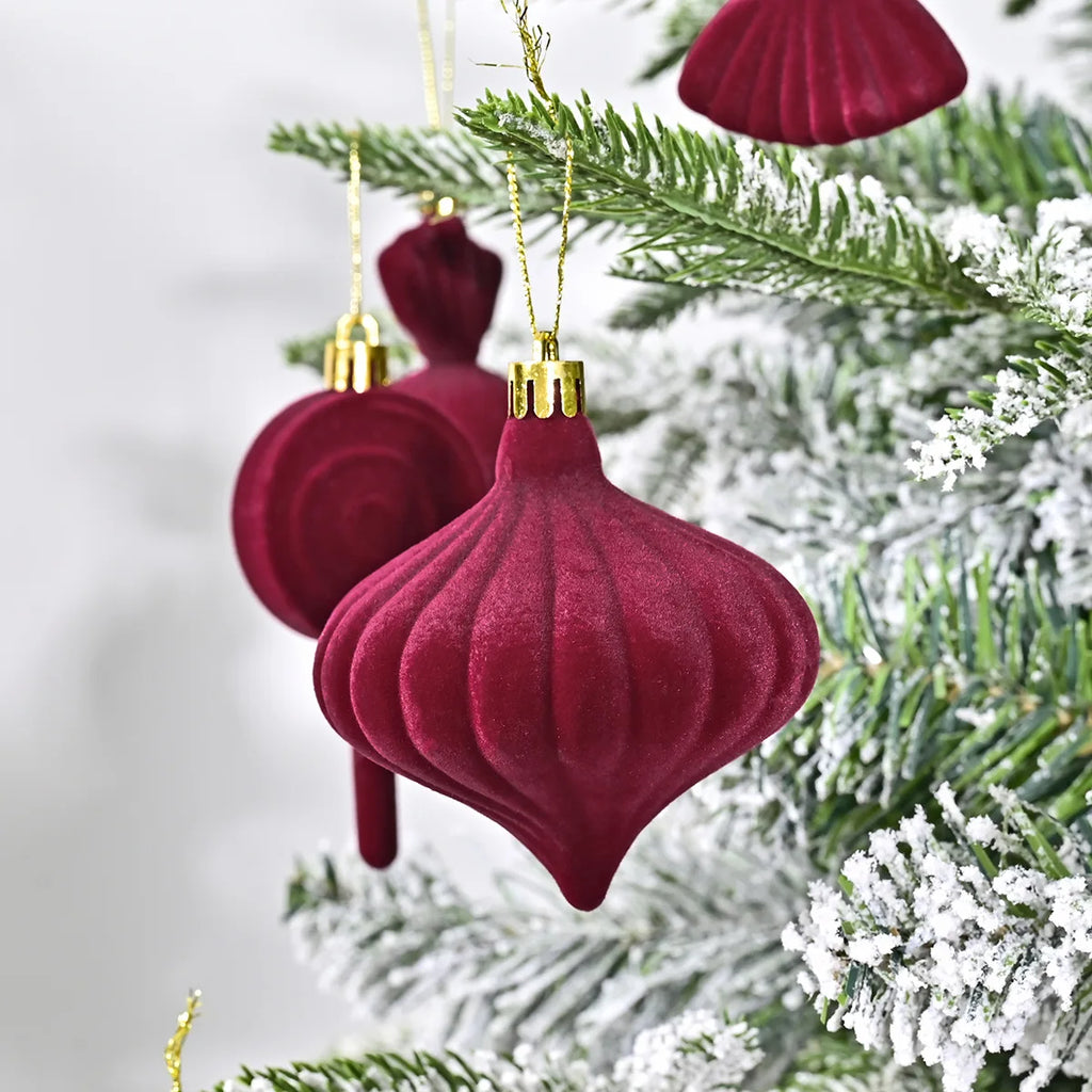 24-Pack Flocked Velvet Christmas Ball Ornaments | Tree Decor
