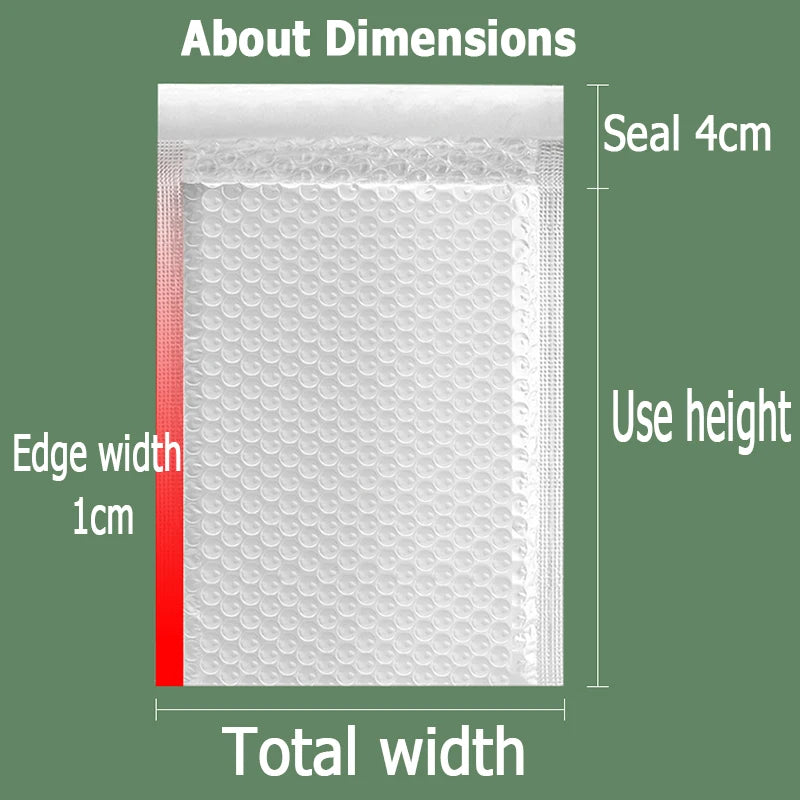 50/10Pcs Plastic Bubble Envelopes Bag Waterproof Foam Adhesive Self Seal Packing Bag Mailers Shipping Envelope Storage Organizer Oasis Select