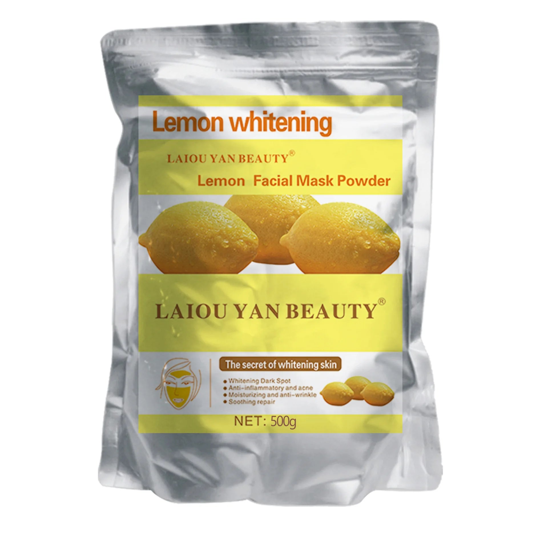 500g Pearl Whitening and Moisturizing Facial Mask Powder Green Tea Olives Lemon Natural Soft Jelly Powder Anti-wrinkle Skin Care Oasis Select Lemon